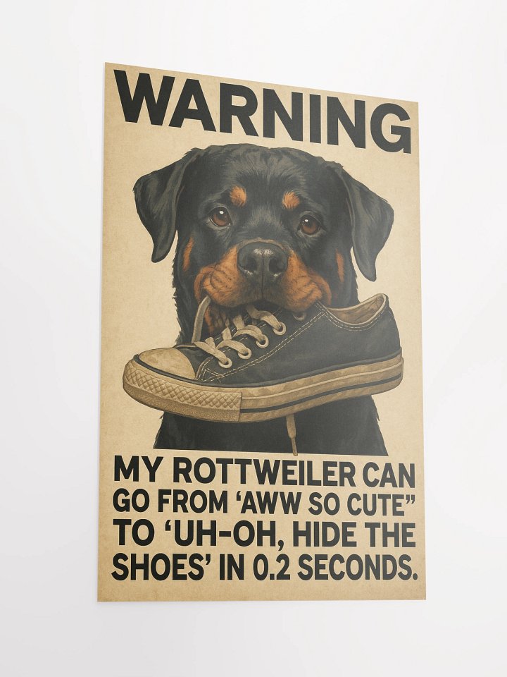 My Rottweiler can go from ‘aww so cute’ to ‘uh-oh, hide the shoes - Poster product image (5)