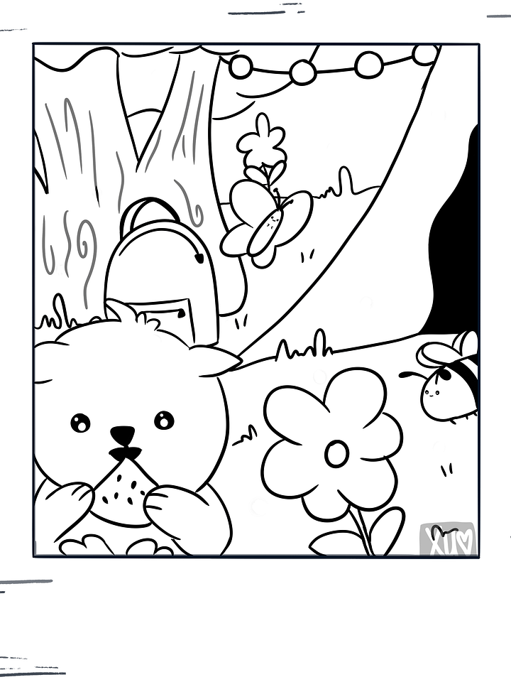 Watermelon Picnic Snap #7 Coloring Page product image (1)