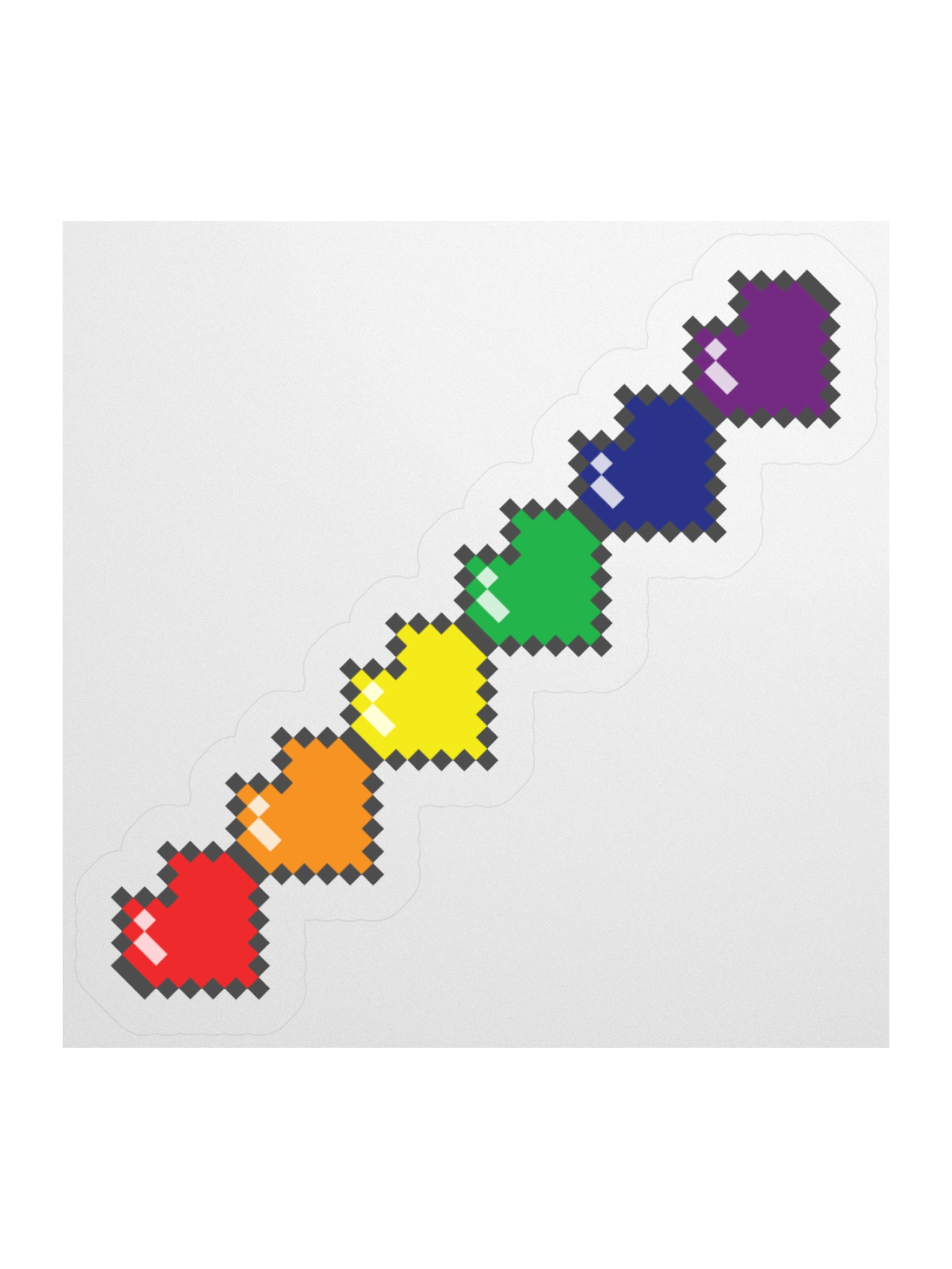 Rainbow Pixel Hearts Sticker product image (3)