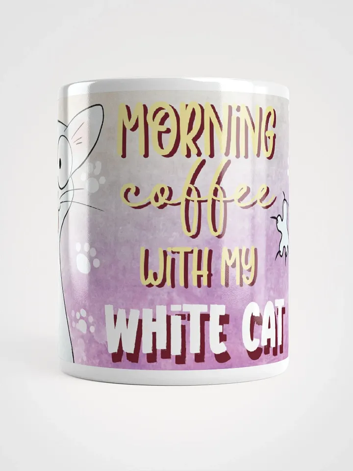 Morning Coffee with My White Cat Mug product image (2)