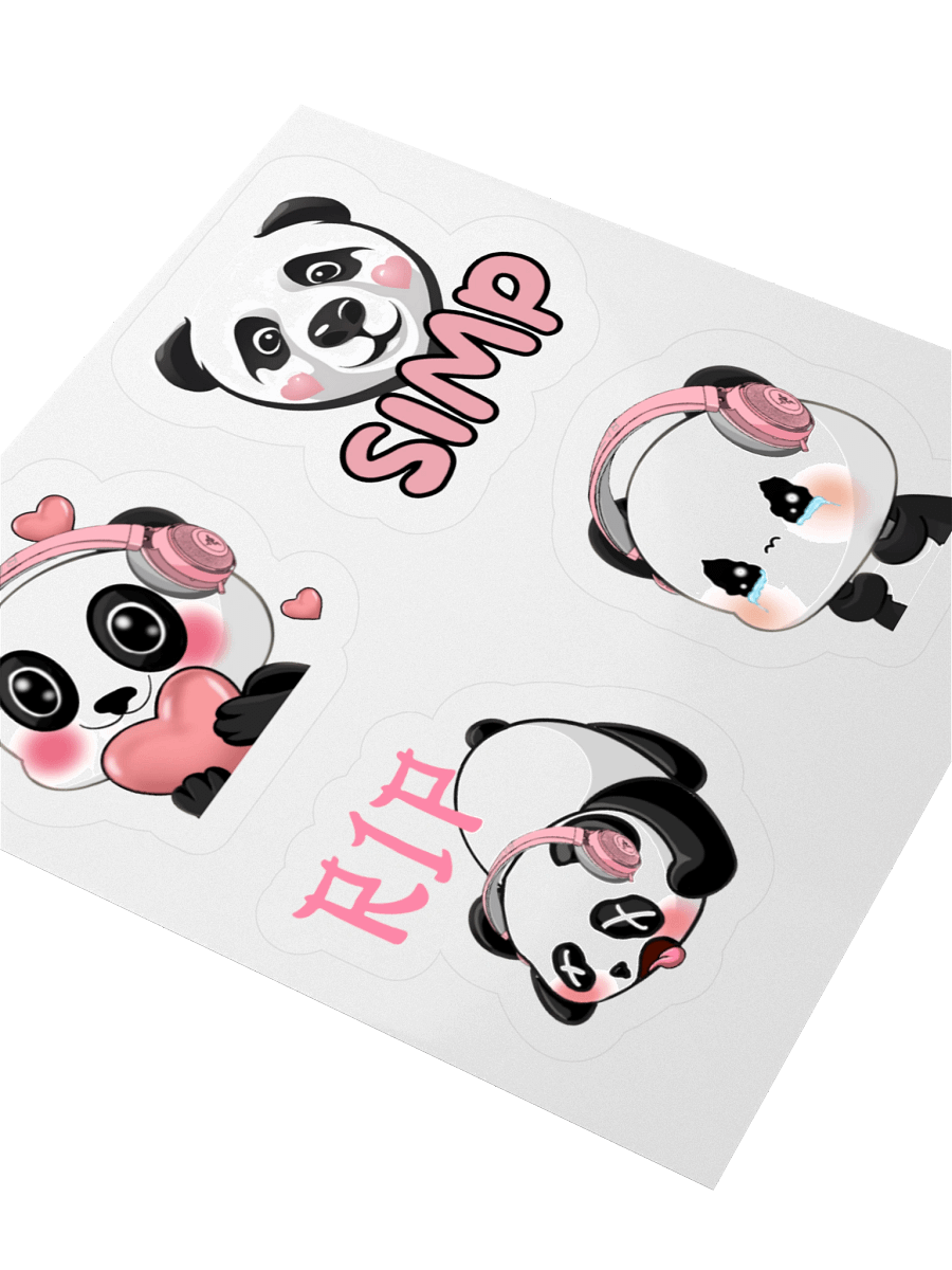 Panda Expressions Kiss Cut Stickers product image (3)