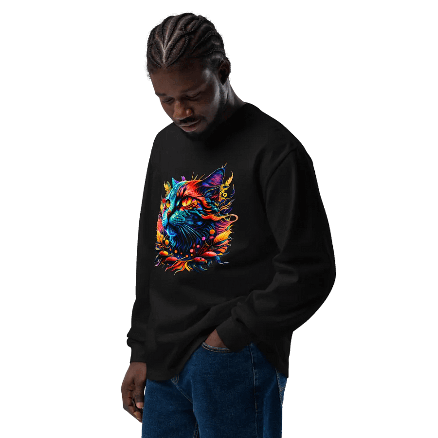 [Trippy Cat] Unisex Premium Heavyweight Long Sleeve Shirt product image (13)