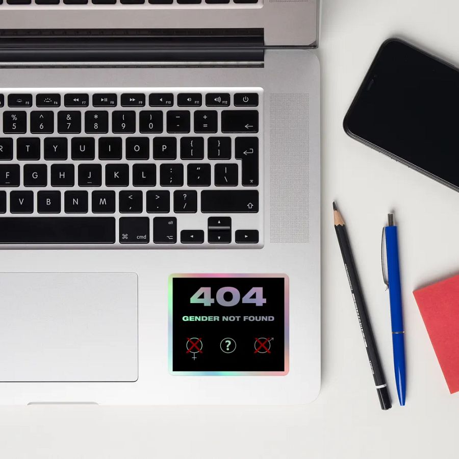 404 Gender Not Found Holo Sticker product image (10)