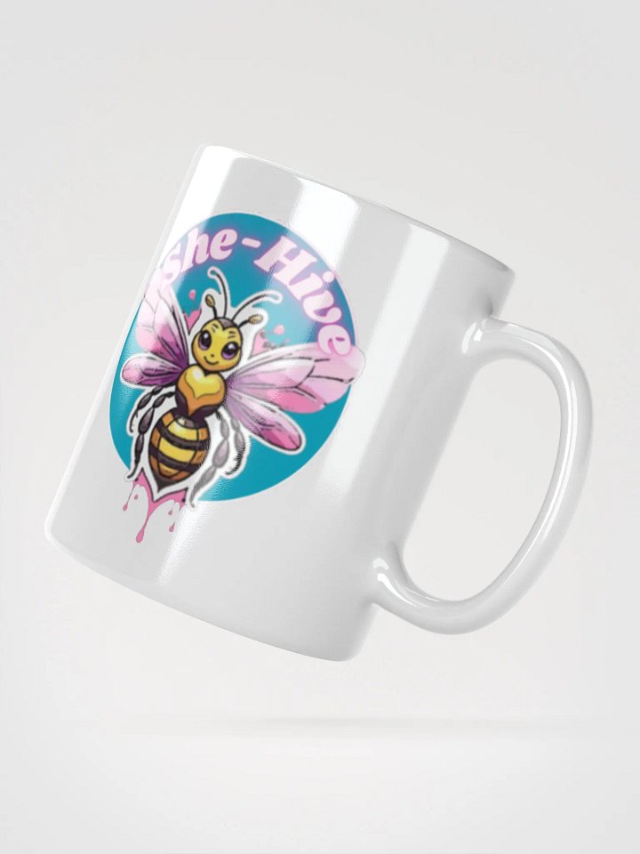 She-Hive Bee Buzz White Glossy Mug product image (2)