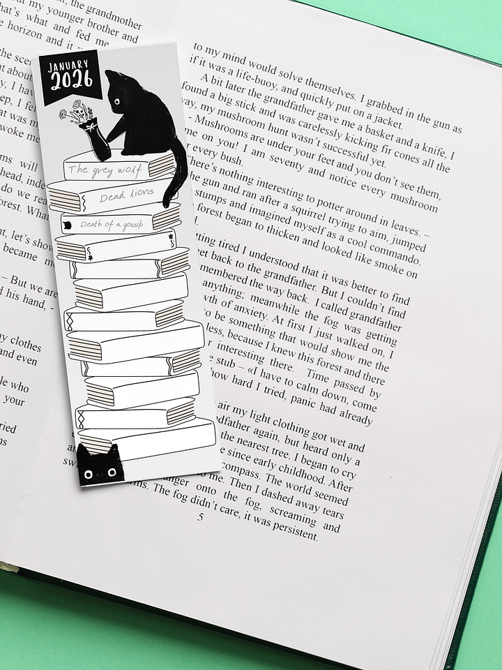 2026 Printable Reading Journal Bookmarks - Cat Themed product image (2)