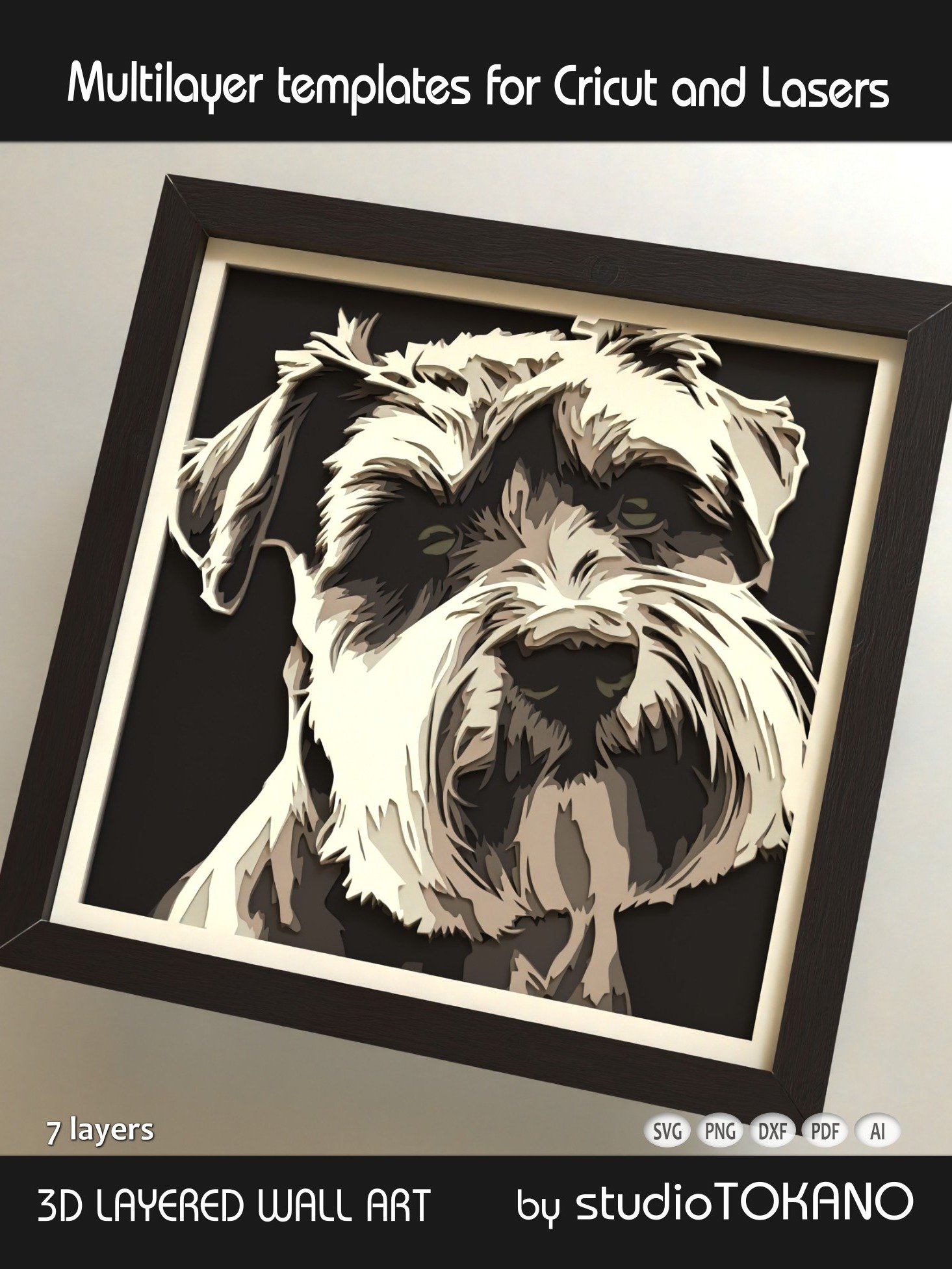 Schnauzer Dog 3D Cricut SVG product image (5)