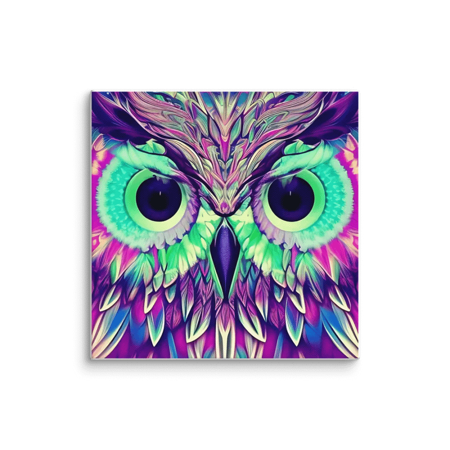 Fantasy Fractal Owl Art - v9 product image (1)