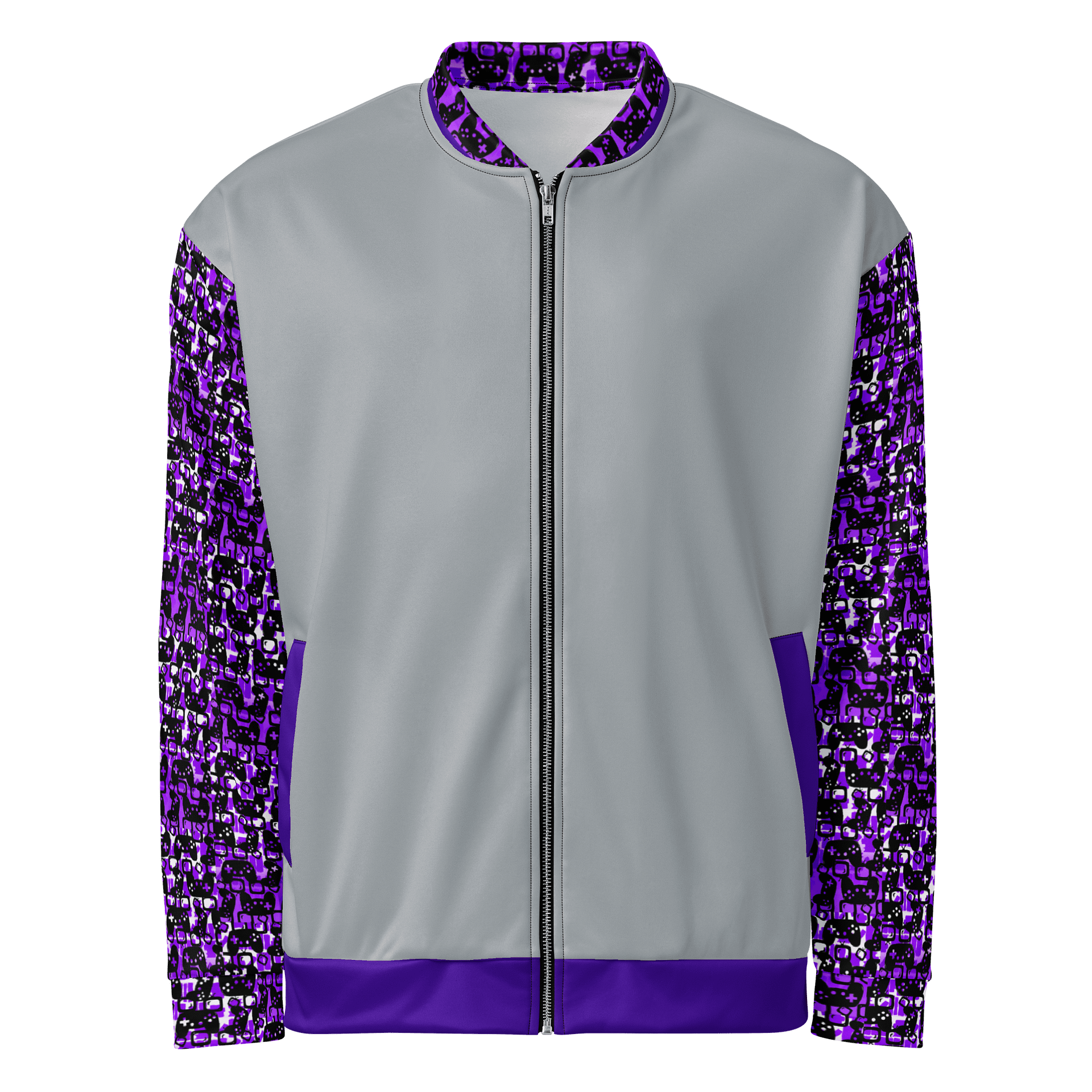 Experience Stories Unisex Bomber Jacket (Purple, Gray, and Black) product image (2)