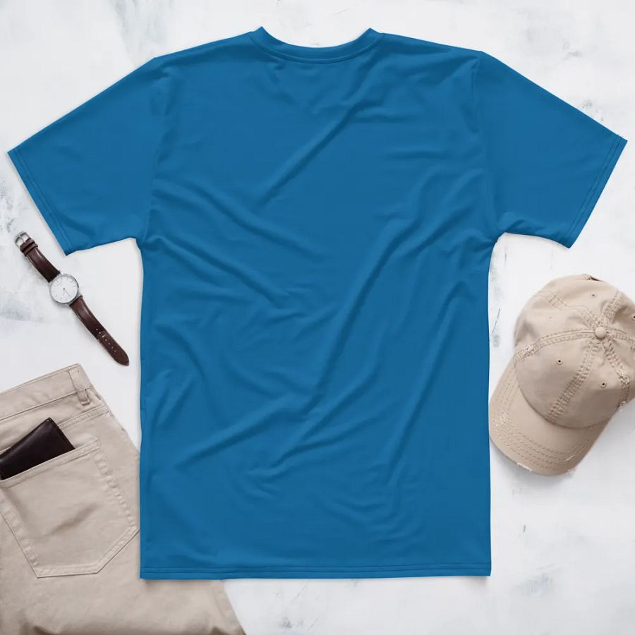 Plain Atlantic Blue True Summer Men's Crewneck Polyester Heavyweight Premium T-Shirt by Treasure Pie product image (2)