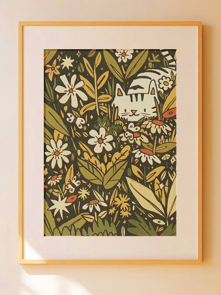 Cat in the Garden Print product image (1)