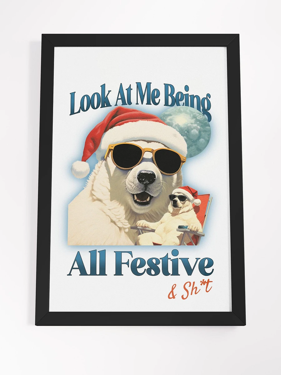 Festive Polar Bear Christmas Poster - Multiple Sizes product image (4)