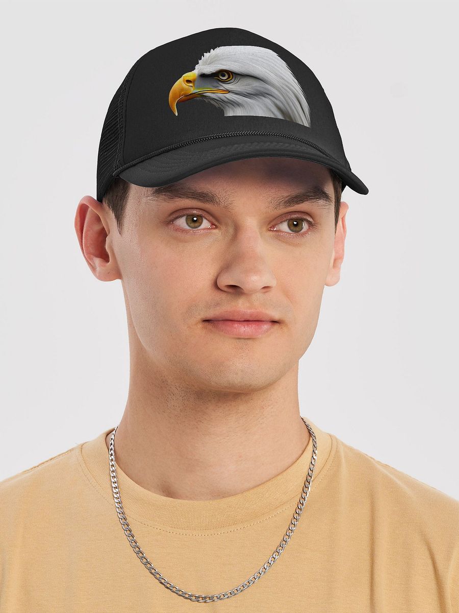 Strength & Freedom: Leucistic Bald Eagle Emblazons Valucap VC700 Trucker Hat product image (24)