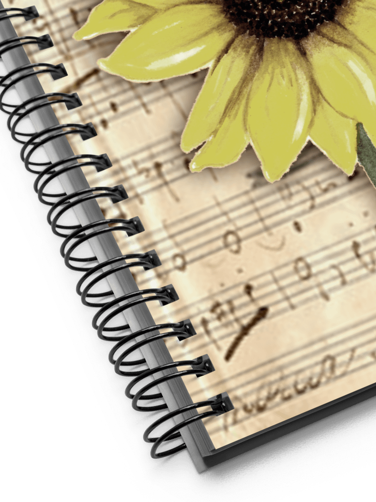 Distressed Watercolor Sunflower Print on Sheet Music product image (2)
