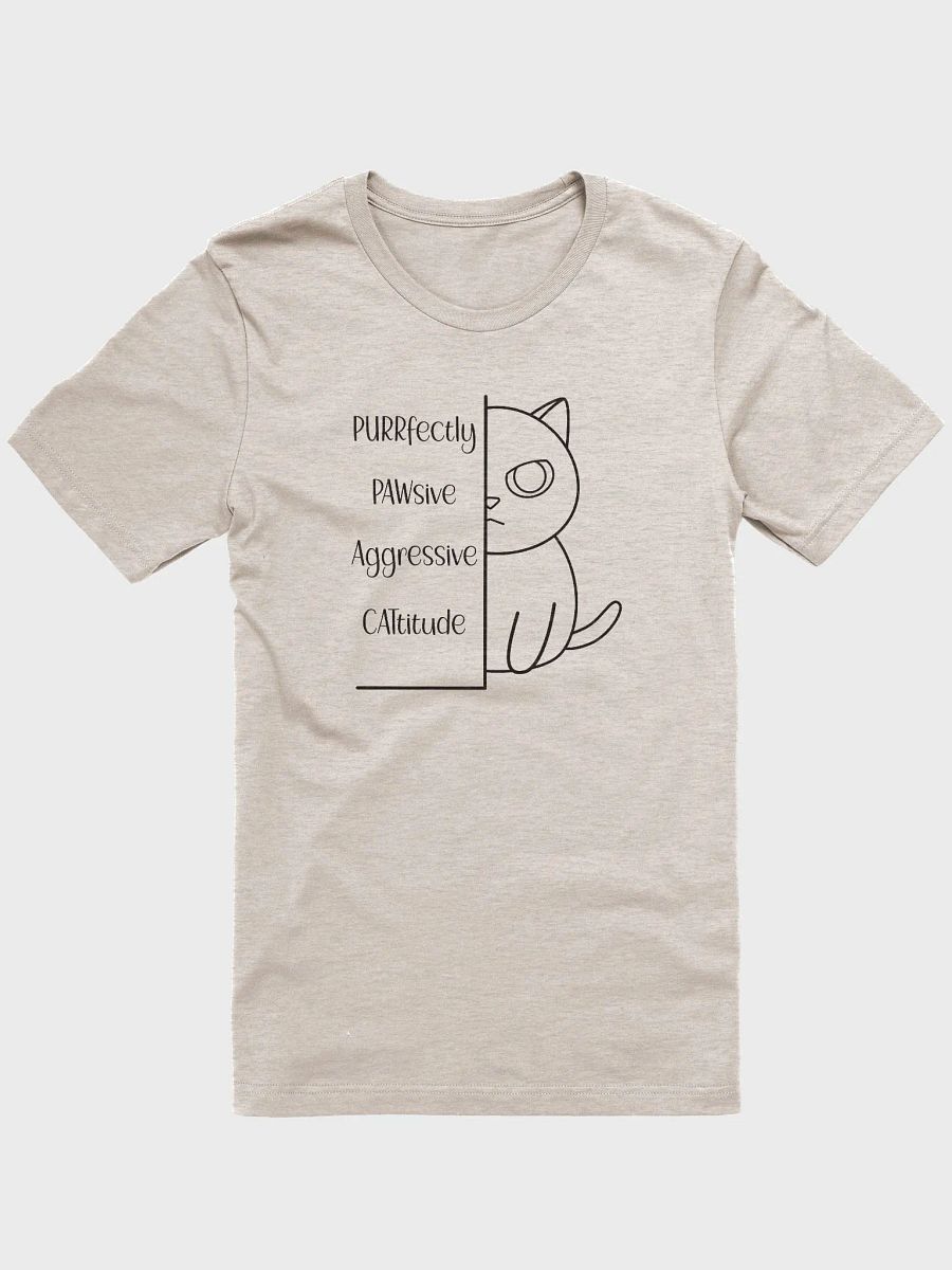 Passive Aggressive Cattitude Unisex Tee, Black Print product image (1)