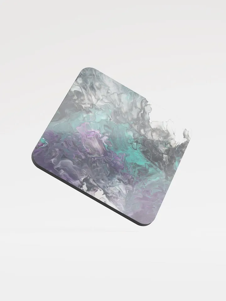 Acrylic Pour Printed Glossed Cork Coaster - Original FCCA Design product image (1)