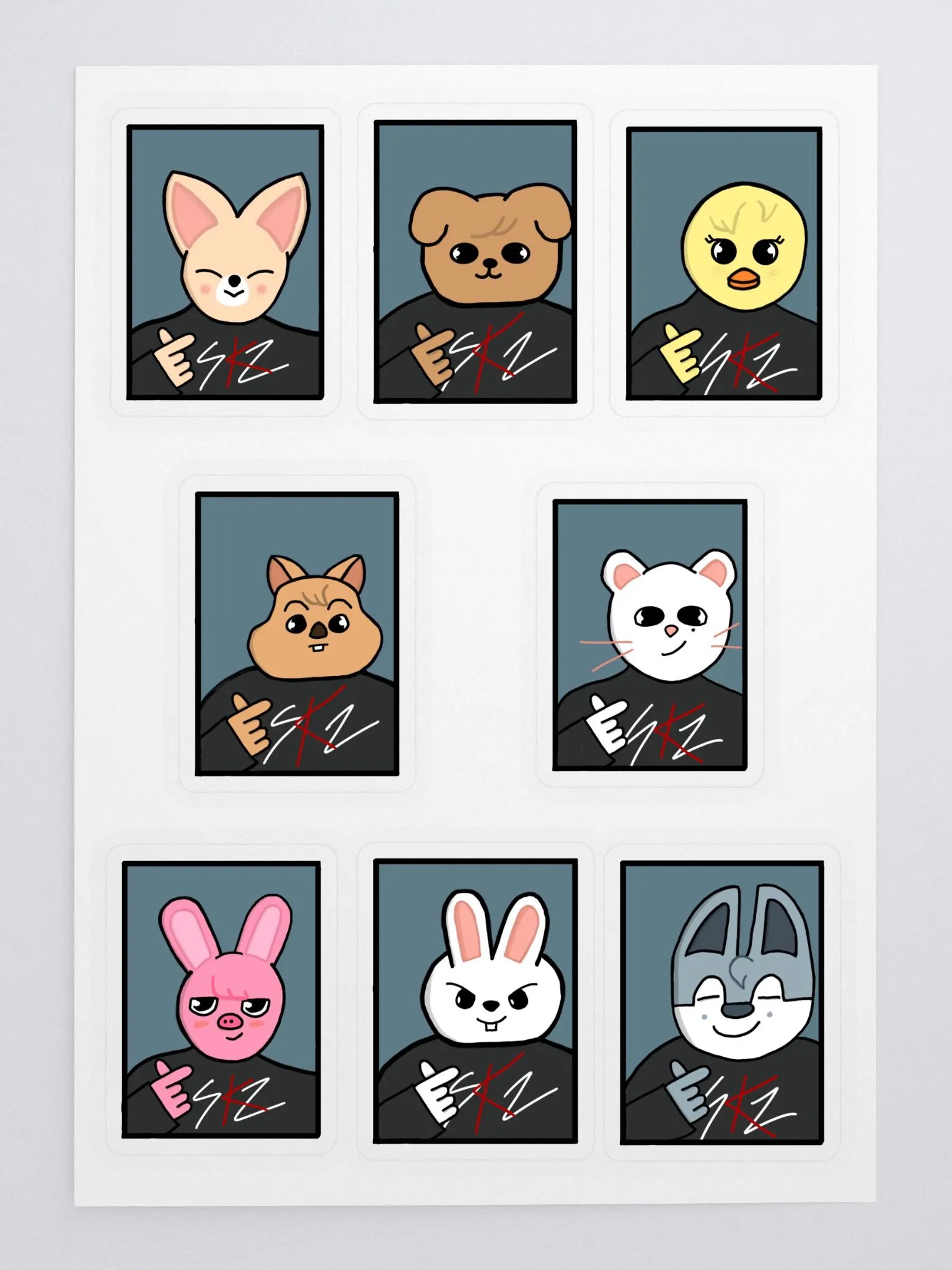 Skzoo fingerheart photocard sticker sheet product image (3)