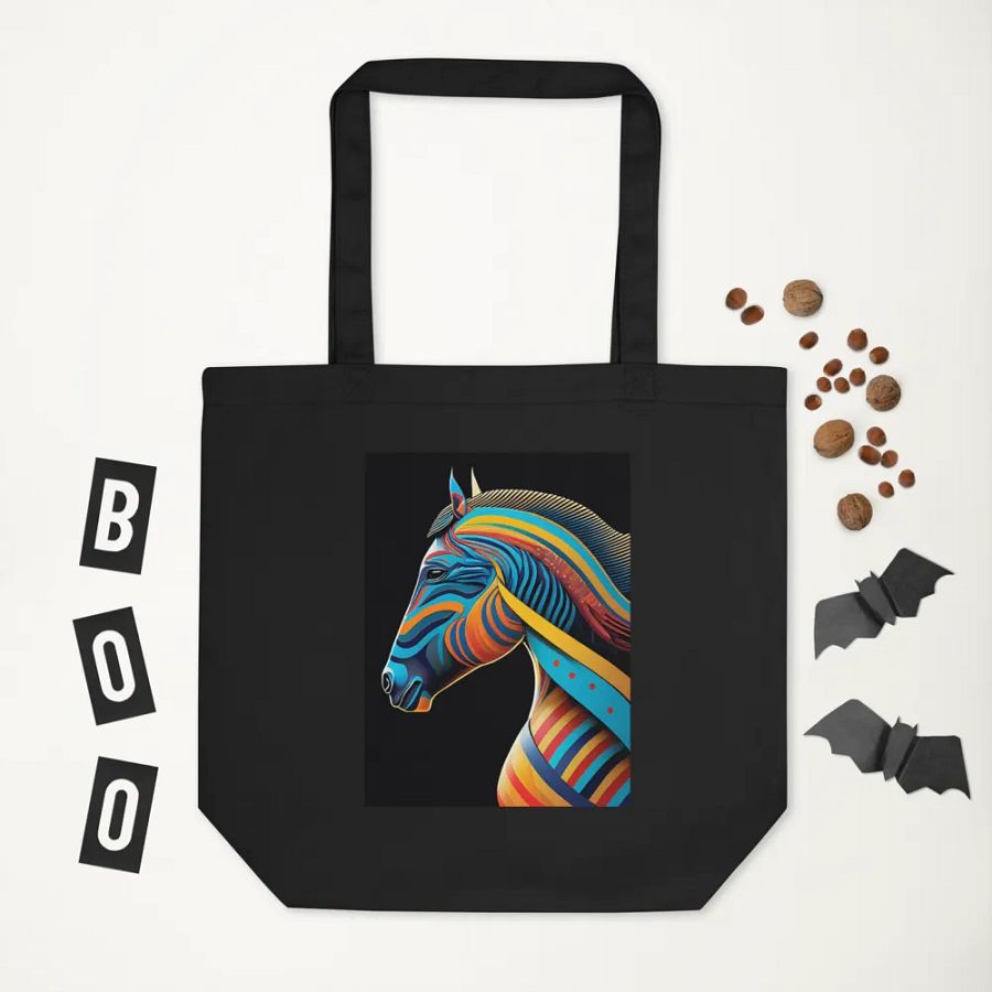 Stylized horse illustration made of coloured ribbons product image (3)