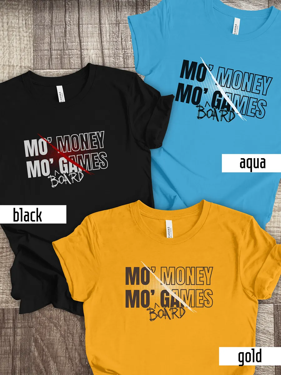 90s Rap Shirt for Board Gamers, Cool Unisex Gamer Gold T-shirt, Mo Money Mo Board Games product image (2)