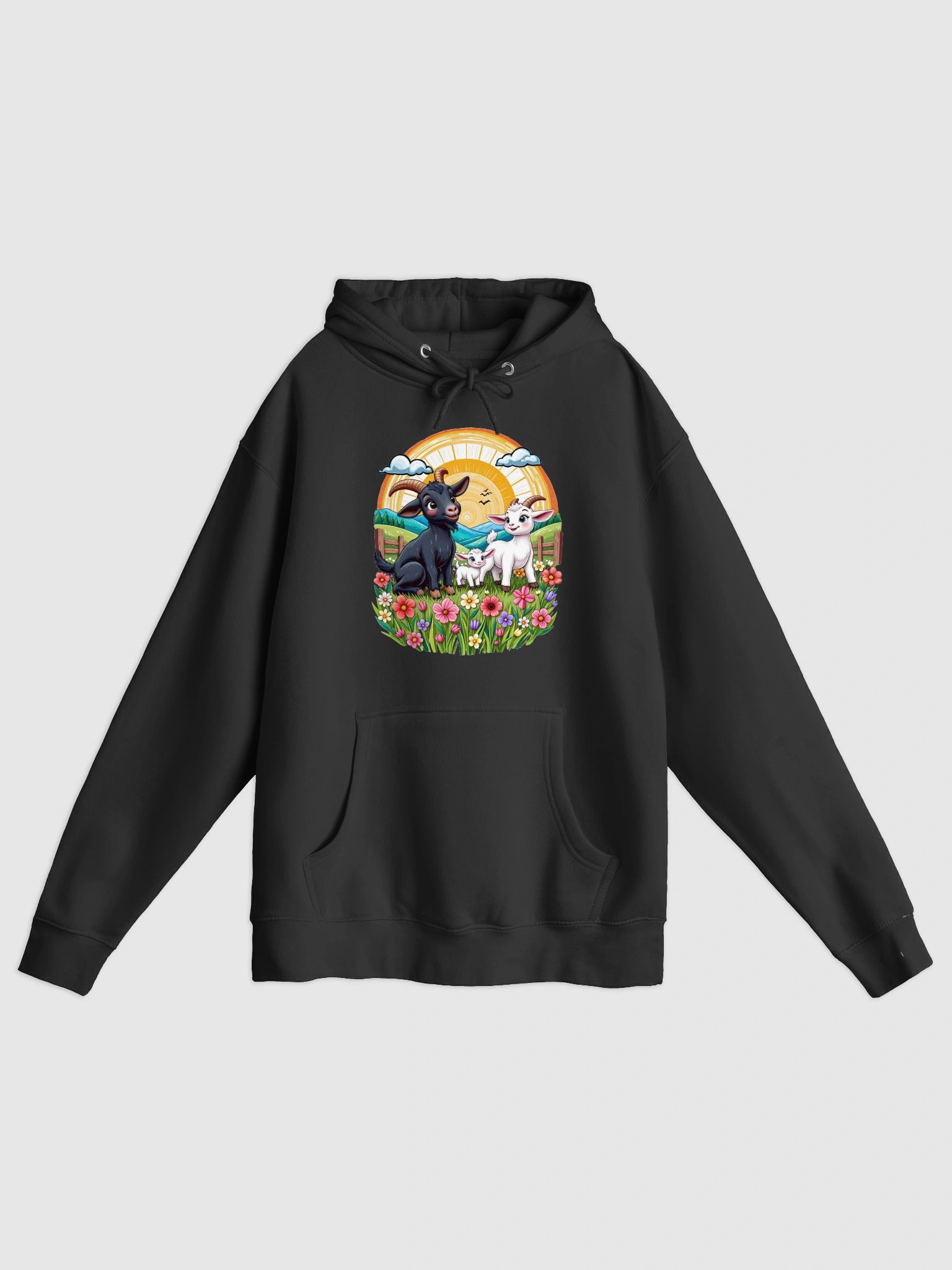 Vibrant Goat Trio Illustrated Hoodie product image (1)