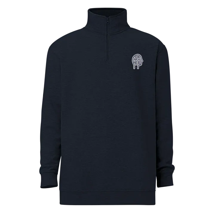 In My Head (navy bubble design) embroidered quarter zip product image (7)