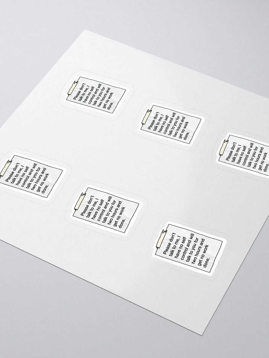 I NEED To Work Sticker (MEDIUM Sheet) product image (3)