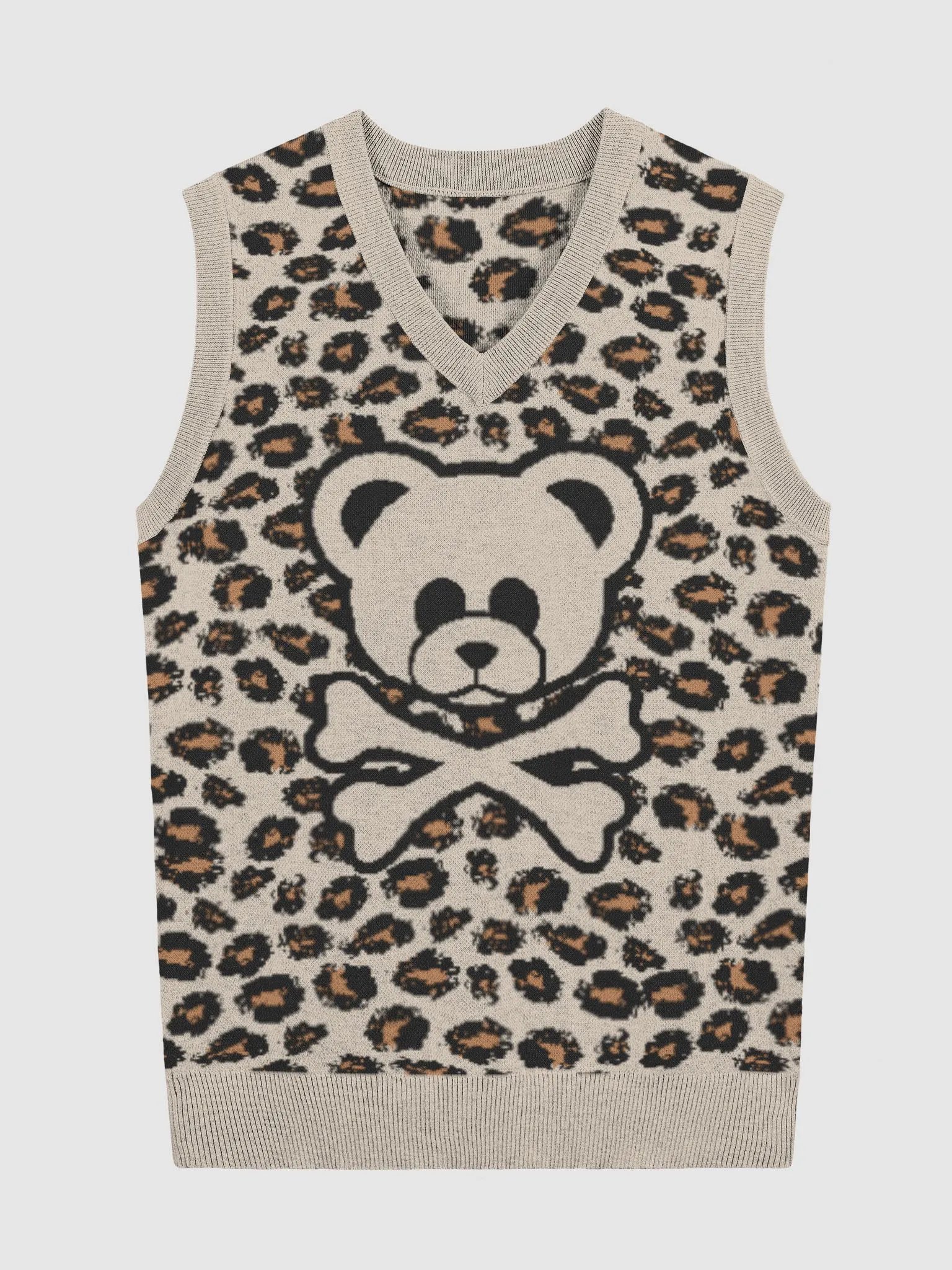 Leopard Print V-Neck Vest product image (5)
