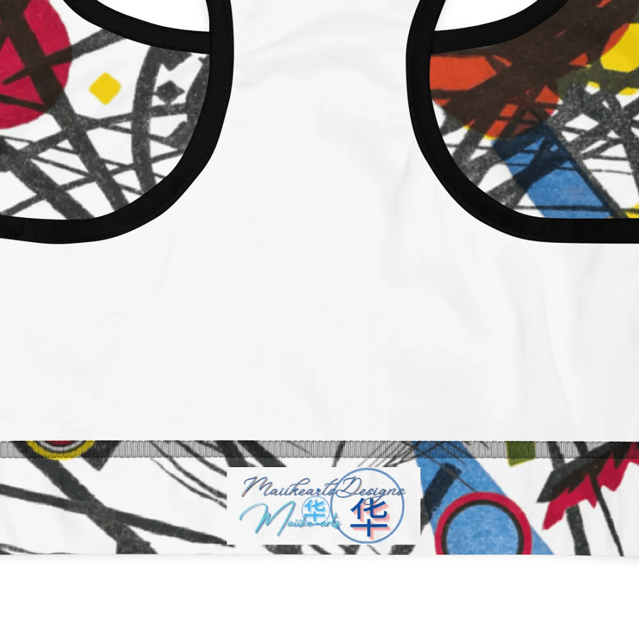 Abstract Lithographic Pattern Design Padded Sports Bra - V3 product image (3)