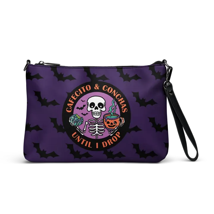 Cafecito and Conchas Halloween Skeleton Flip-Sided Faux Leather Crossbody Bag product image (1)