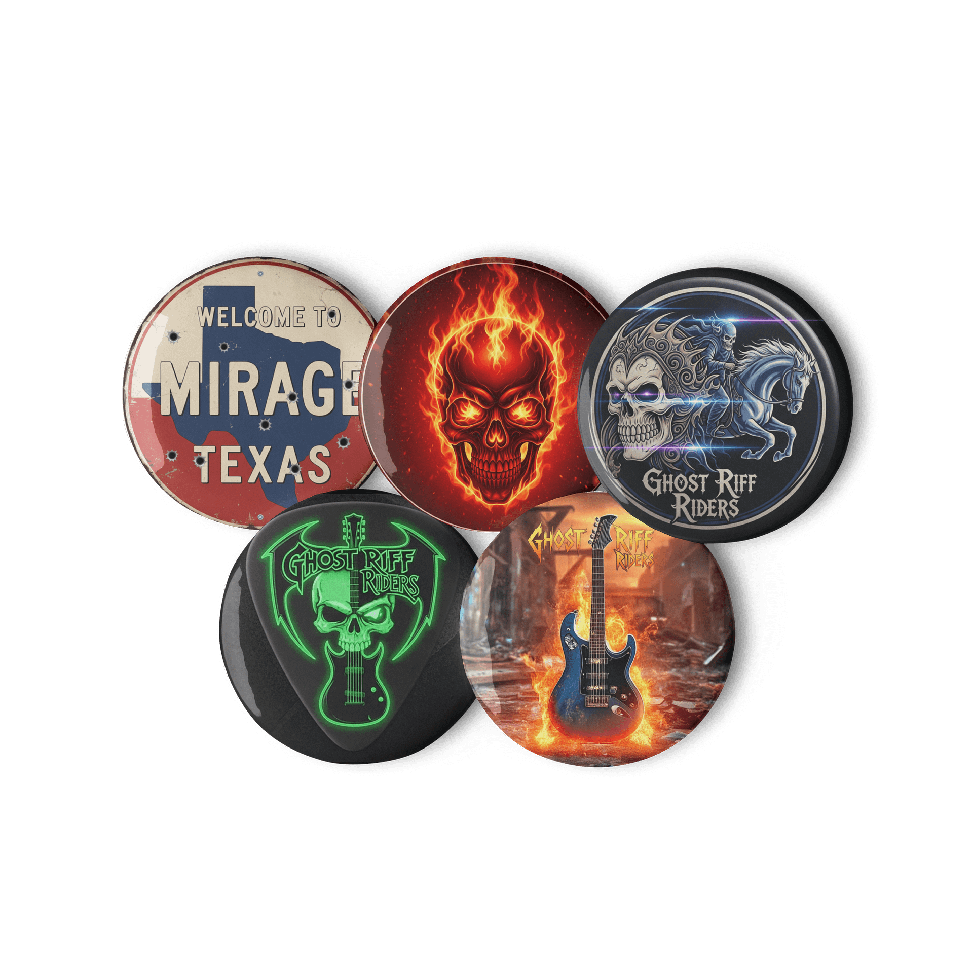 Collectable Ghost Riff Rider Design Buttons product image (2)