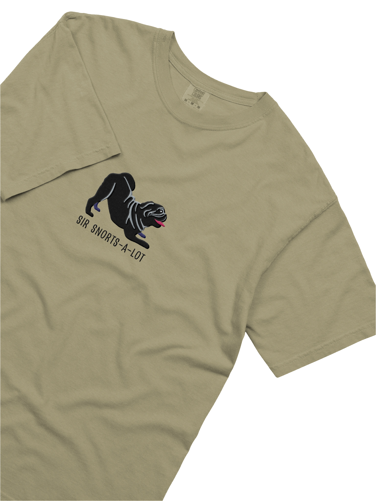 Sir Snorts-A-Lot T-Shirt(Embroidered) of a Pug(Black) product image (29)