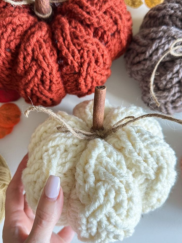 Cozy Cottage Cable Pumpkin Crochet Pattern product image (2)