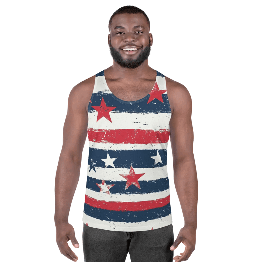 Geaux 31 - Vintage Stars & Stripes Pattern Men's Tank Top product image (5)