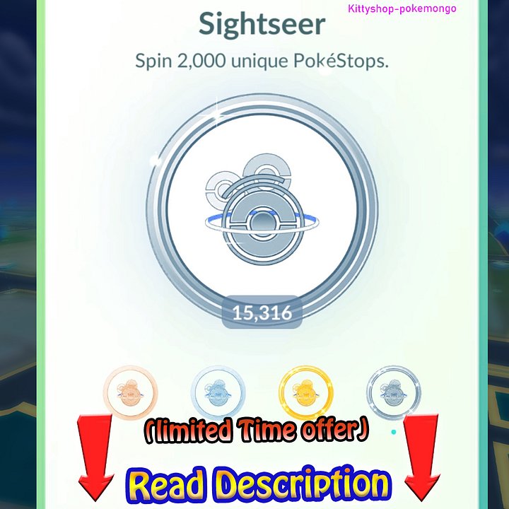 🟢Pokémon Go!🎖- Sightseer Platinum Medal Achievement! (limited offer) product image (1)