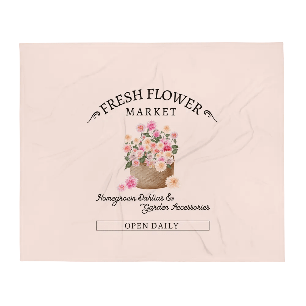 FRESH FLOWER MARKET - DAHLIA SOFT PLUSH FLEECE BLANKET IN APRICOT product image (2)