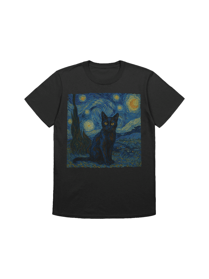 Starry Night Black Cat T-Shirt product image (71)