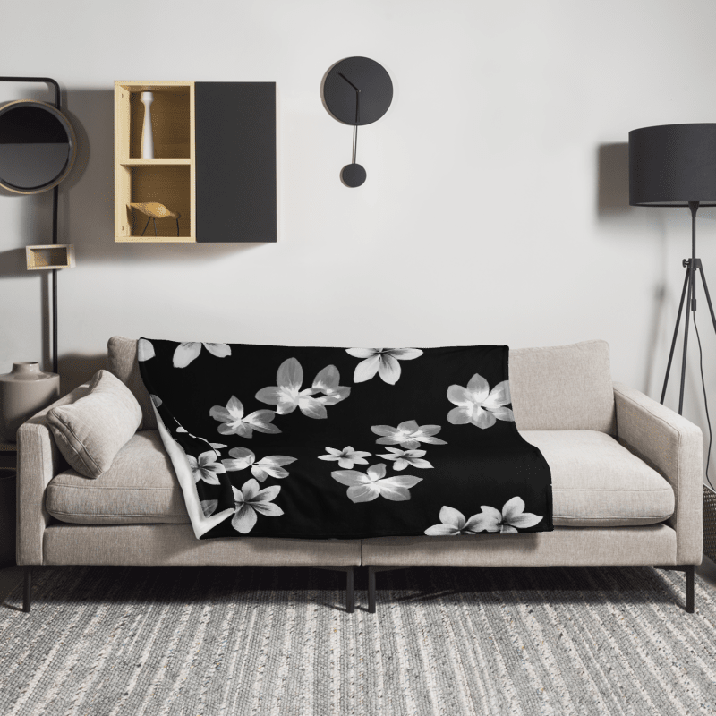 Volcanic Ash Caribbean Flower Print | Hypoallergenic Throw Blanket product image (4)