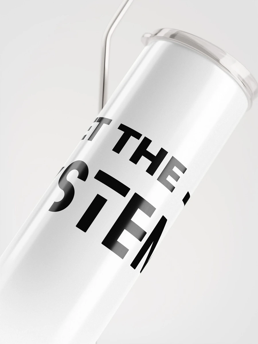 White stainless steel tumbler all over print reset the system product image (5)