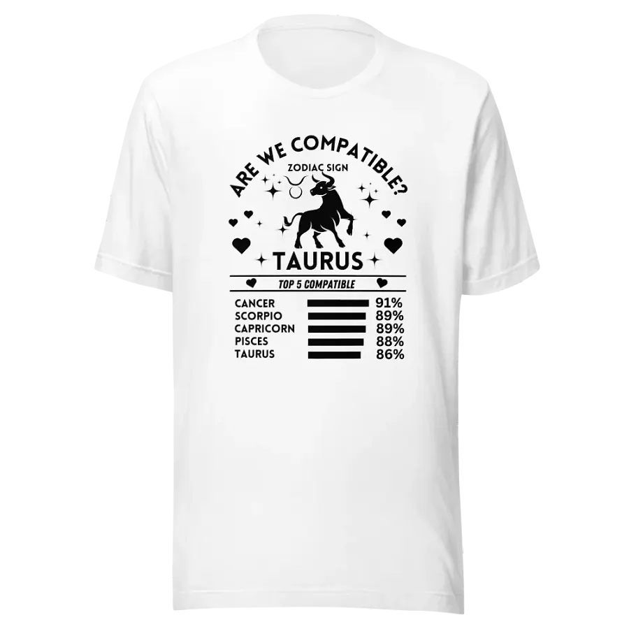 Taurus Zodiac Sign Romantic Compatibility T-Shirt - Bella Canvas 3001 Unisex Staple T-Shirt - Light Colors product image (3)