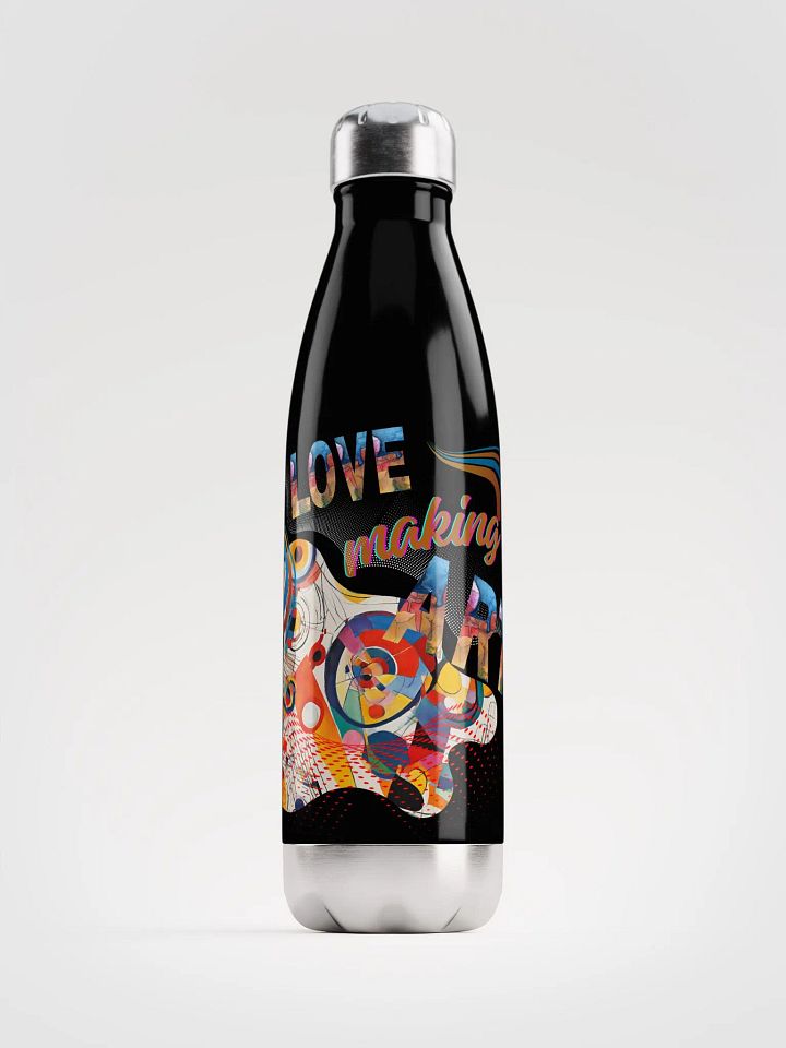 stainless steel water bottle kadinsky inspired colorful design for the artist. 'Love creating Art'  Perfect gift for mom, dad, son, daughter colleague, friend who loves arty things product image (1)