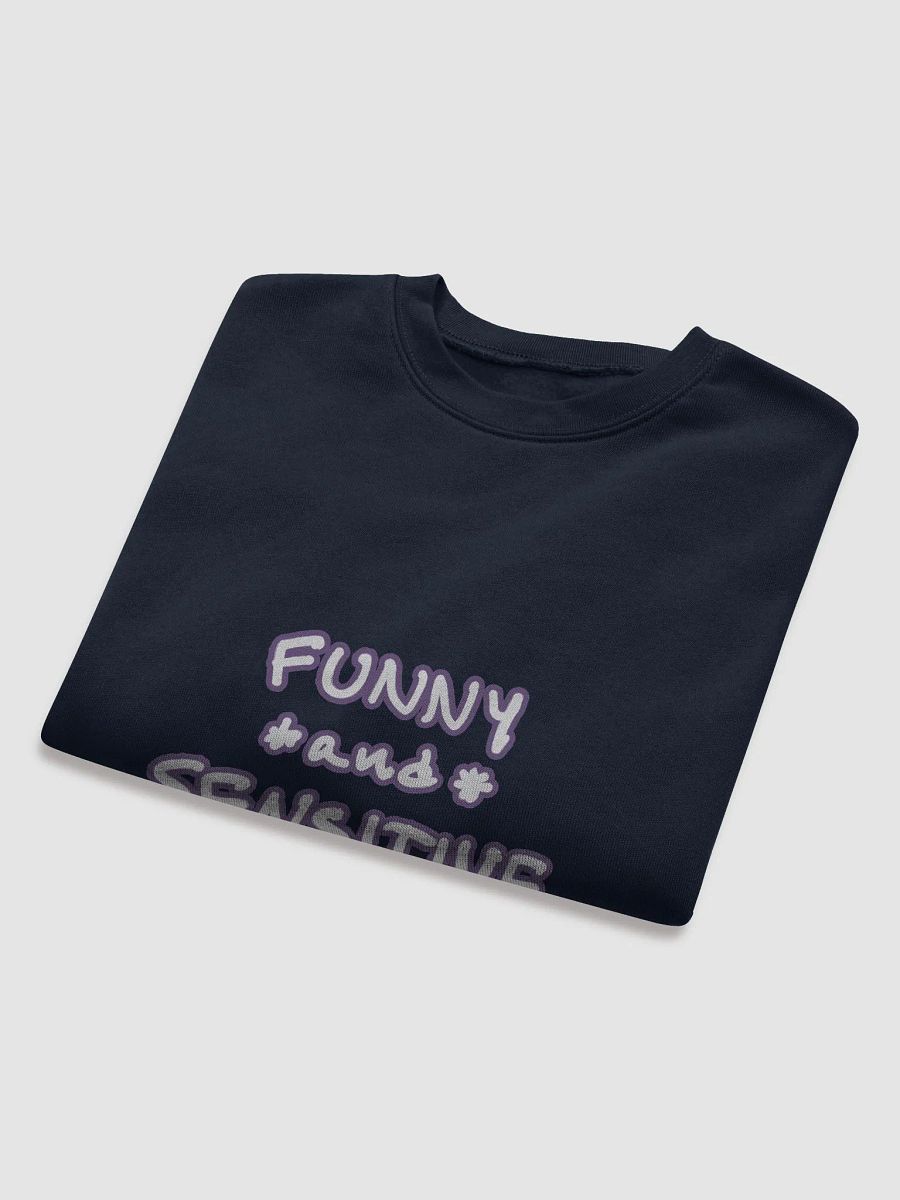 FUNNY *and* SENSITIVE (lined design, #74578B) women’s fleece crop sweatshirt product image (40)