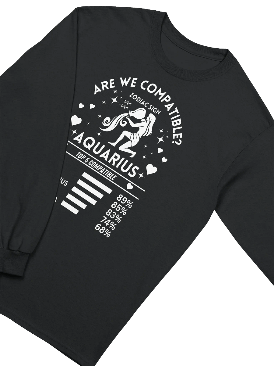 Aquarius Zodiac Sign Romantic Compatibility - Gildan Ultra Cotton Unisex Long Sleeve T-Shirt - Dark Colors product image (3)