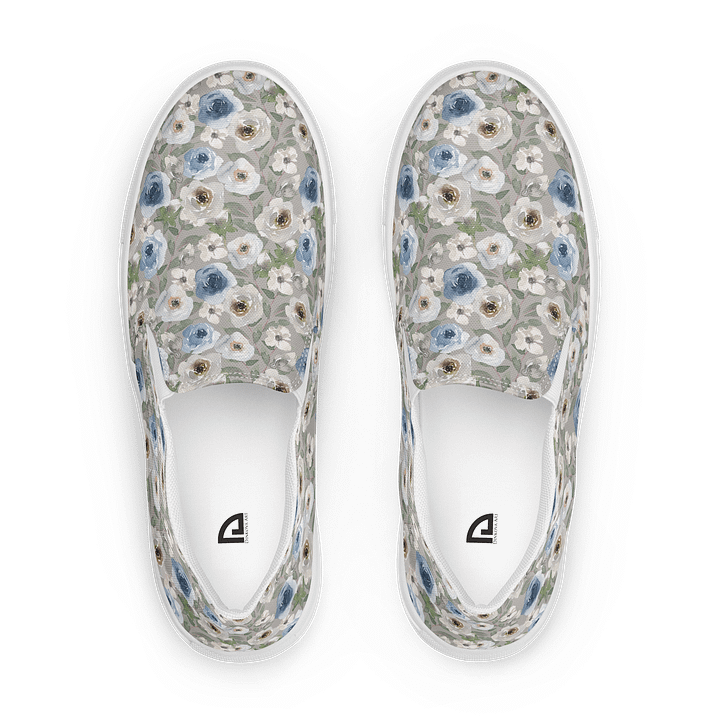 Grey Roses Canvas Shoes product image (1)