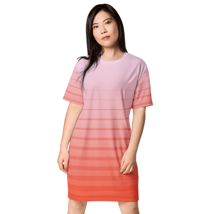 Sunset Stripes T-Shirt Dress product image (1)
