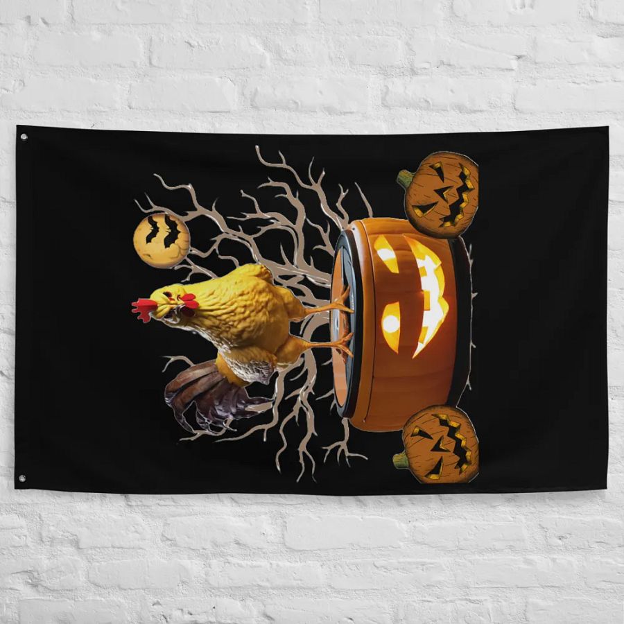Rooster Rides Again Halloween Flag product image (12)