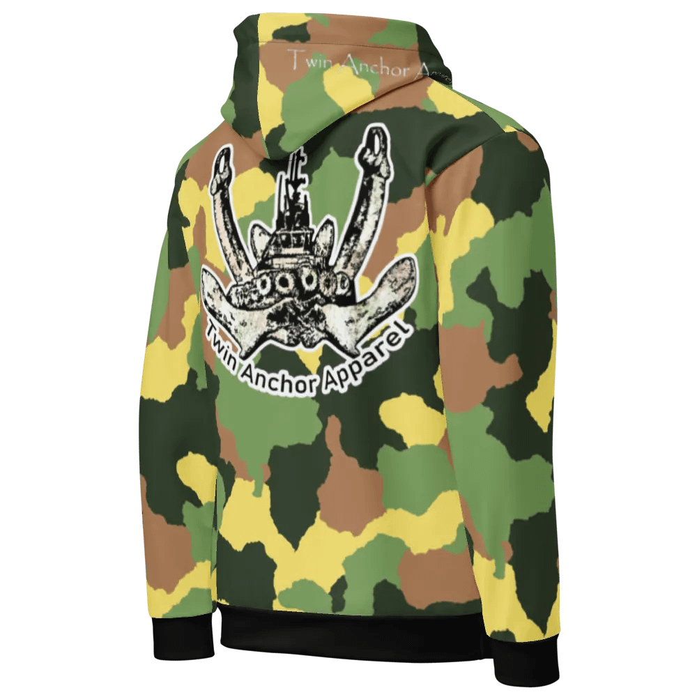 Green Camouflage Twin Anchor Logo Hoodie product image (9)