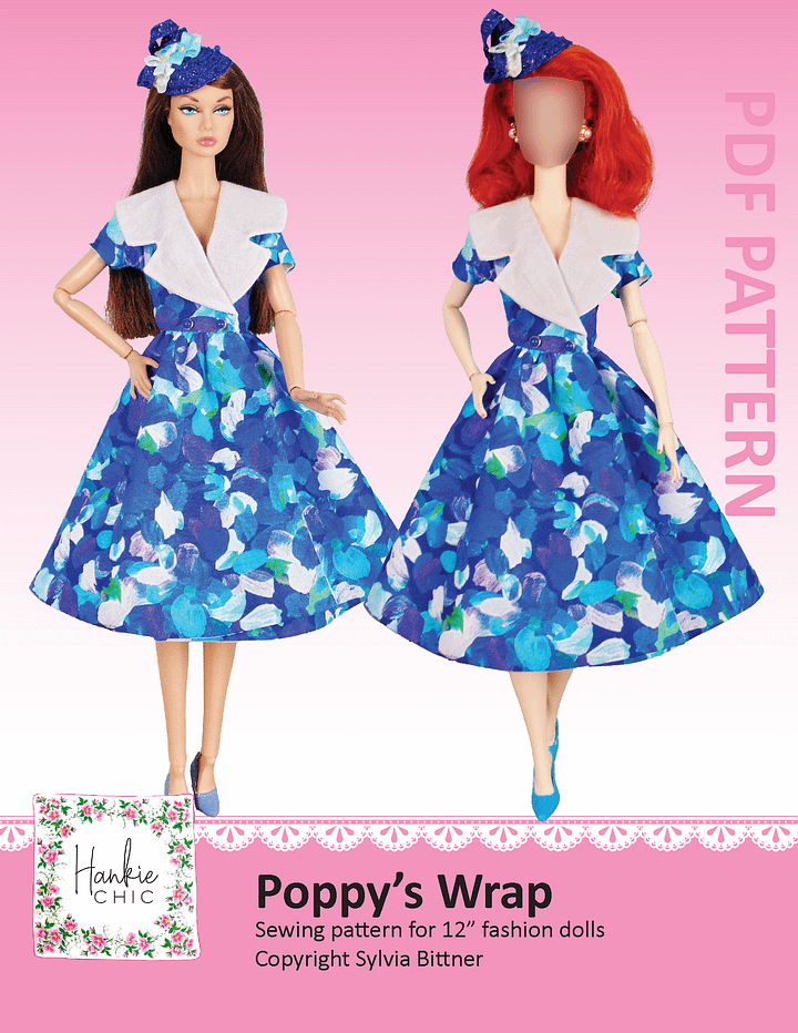 Poppy's Wrap sewing pattern for 12" fashion dolls product image (1)