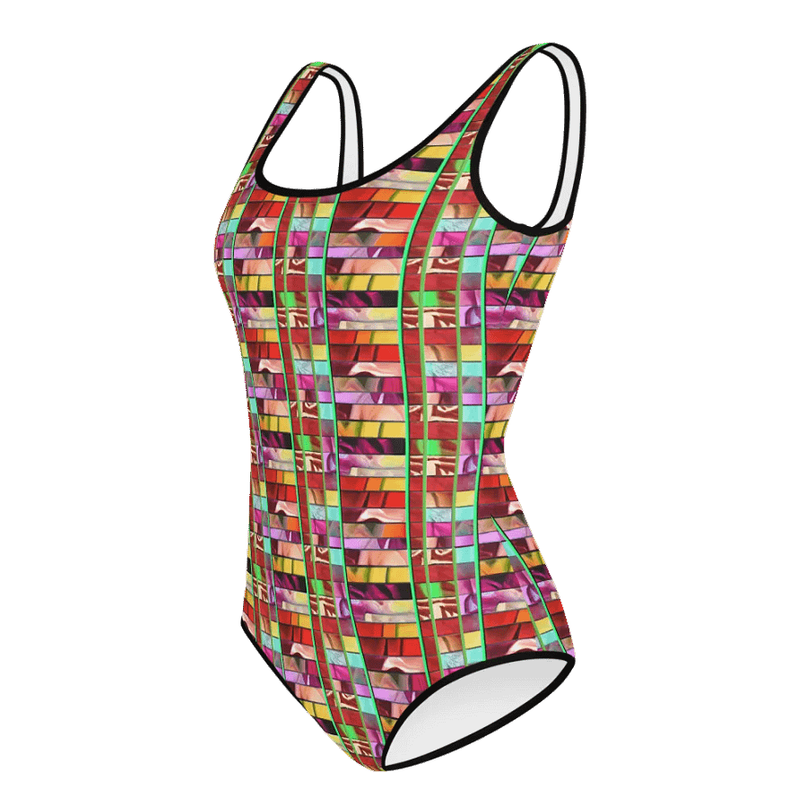 Block Party Fun: All-Over Print Youth Swimsuit product image (10)