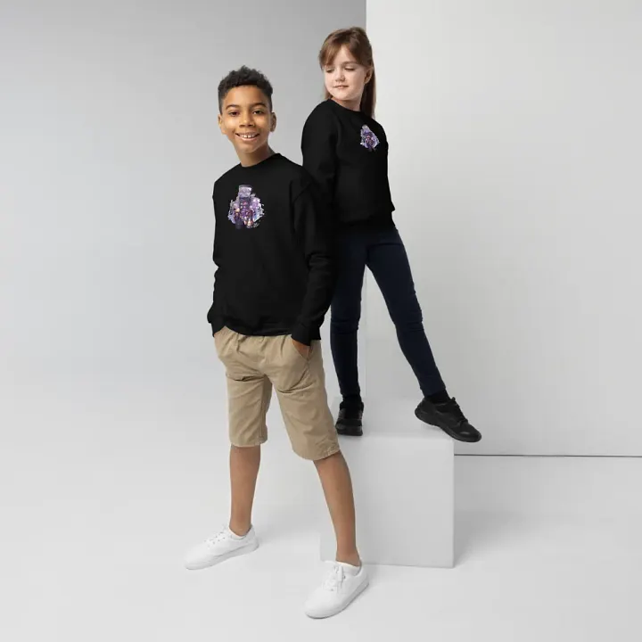 Youth Crew Neck Sweatshirt (Purple Dreams Design) product image (2)