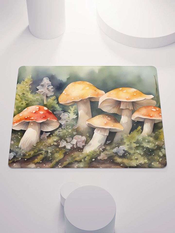 Red and Yellow Agarics in Moss, Gaming Mouse Pad, 2 Sizes product image (1)