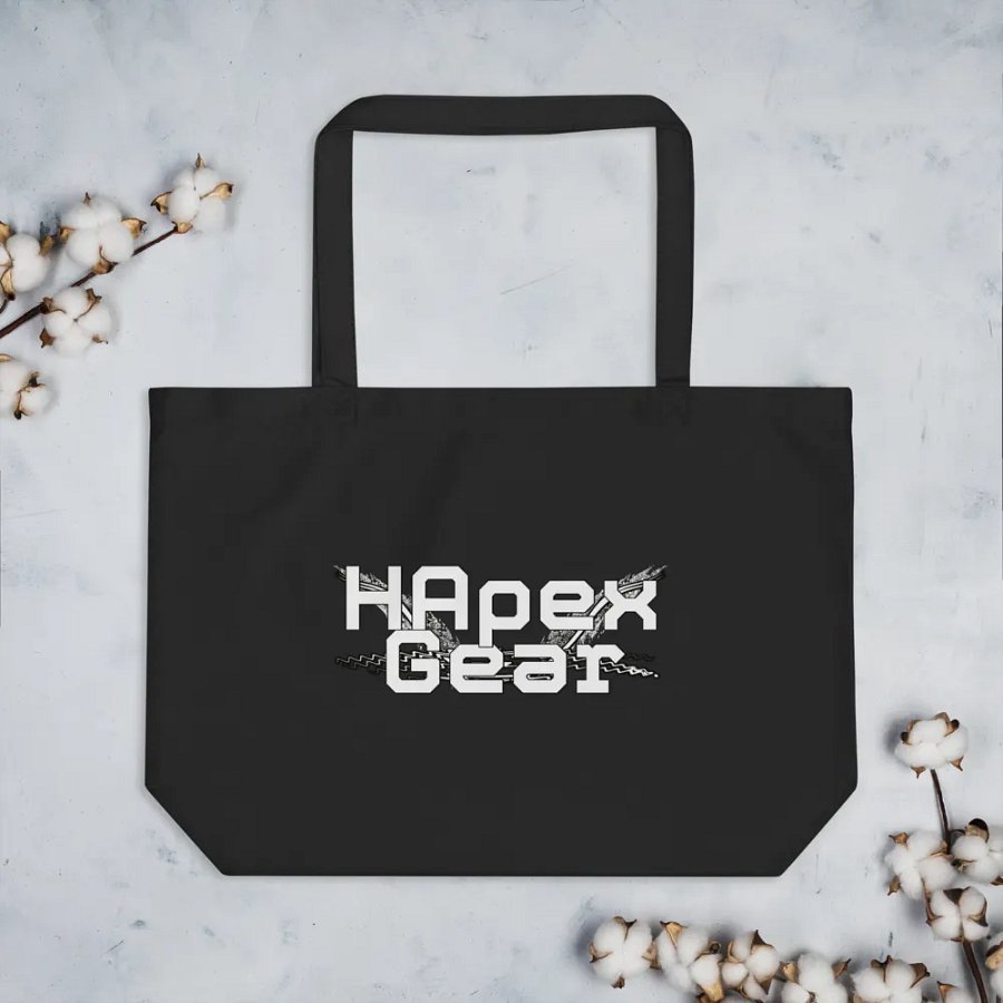 Organic Cotton Tote - Black - White HApex Gear White Logo product image (3)